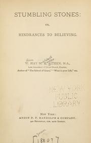 Cover of: Stumbling stones by William Hay Macdowall Hunter Aitken