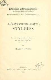 Cover of: Stylpho. by Jakob Wimpheling