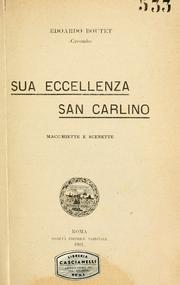 Cover of: Sua eccellenza San Carlino by Edoardo Boutet