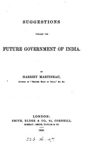 Cover of: Suggestions towards the future government of India.
