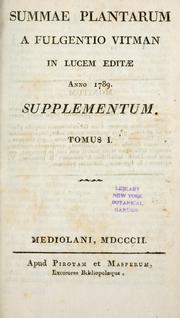 Cover of: Summae plantarum a Fulgentio Vitman in lucem editae anno 1789 supplementum.