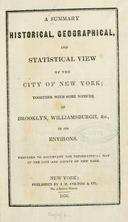 Cover of: A summary historical, geographical, and statistical view of the city of New York: together with some notices of Brooklyn, Williamsburgh, &c. ...