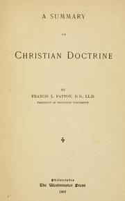 Cover of: A summary of Christian doctrine
