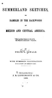 Cover of: Summerland sketches by Felix Leopold Oswald