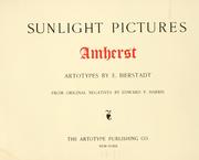 Cover of: Sunlight pictures: Amherst : artotypes