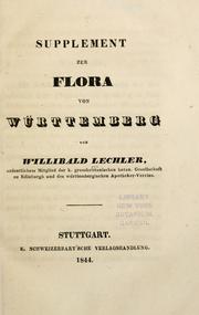Cover of: Supplement zur Flora von Wrttemberg