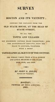 Cover of: A survey of Boston and its vicinity by John Groves Hales, John Groves Hales