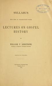 Cover of: Syllabus for use in connection with lectures on gospel history