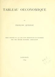 Cover of: Tableau oeconomique by François Quesnay