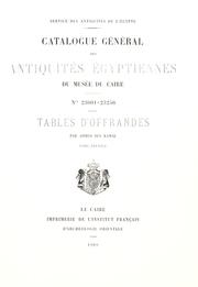 Cover of: Tables d'offrandes by Ahmed Kamal Bey.