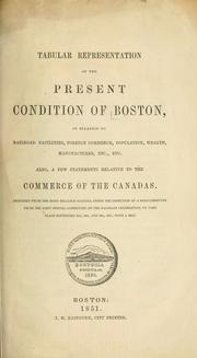 Tabular representation of the present condition of Boston, in relation to railroad facilities, foreign commerce, population, wealth, manufactures, etc., etc by Ellis Sylvester Chesbrough