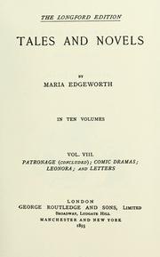 Cover of: Tales and novels. by Maria Edgeworth