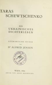 Cover of: Taras Schewtschenko by Alfred Anton Jensen