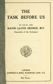 Cover of: The task before us
