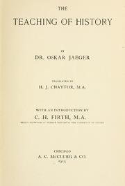 Cover of: The teaching of history