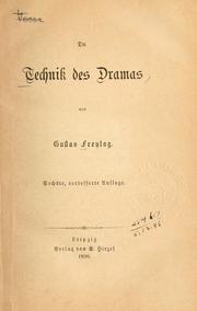Cover of: Technik des dramas.