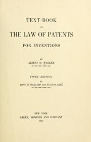 Cover of: Text-book of the law of patents for inventions by Albert Henry Walker