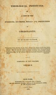 Cover of: Theological institutes by Richard Watson