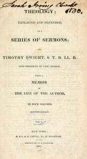 Cover of: Theology by Dwight, Timothy