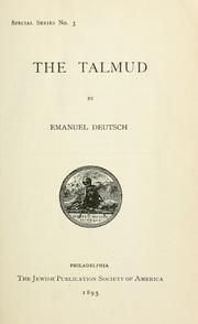 Cover of: The Talmud by Emanuel Oscar Menahem Deutsch