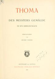 Cover of: Thoma: des Meisters Gemälde.