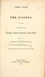 Cover of: Three years in the Pacific by W. S. W. Ruschenberger