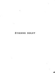 Cover of: Étienne Dolet by Richard Copley Christie