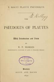 Cover of: The Pseudolus of Plautus by Titus Maccius Plautus