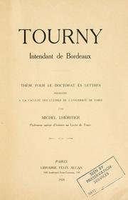 Cover of: Tourny, Intendant de Bordeaux.
