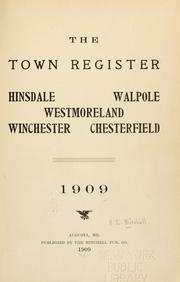 Cover of: The Town register by 