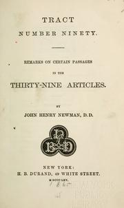 Tract number ninety by John Henry Newman