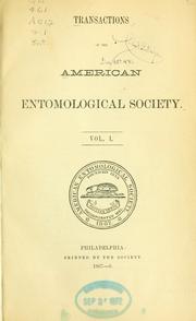 Cover of: Transactions of the American Entomological Society by 