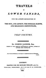 Cover of: Travels in Lower Canada by Joseph Sansom, Joseph Sansom