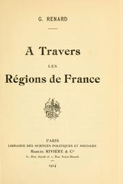 Cover of: A travers les régions de France