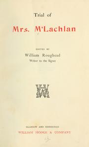 Cover of: Trial of Mrs. M'Lachlan
