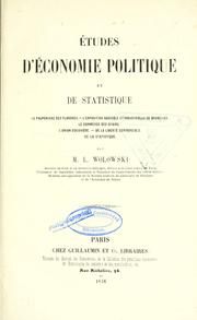 Cover of: Études d'économie politique et de statistique