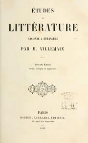 Cover of: Études de littérature ancienne & étrangère by Abel-François Villemain