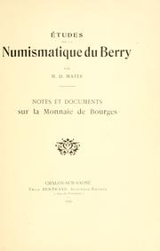 Études sur la numismatique du Berry by Daniel Mater