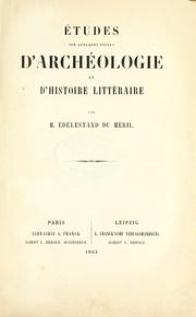 Cover of: Études sur quelques points d'archéologie et d'histoire littéraire.