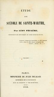 Cover of: Étude sur Scévole de Sainte-Marthe. by Léon Jacques Feugère