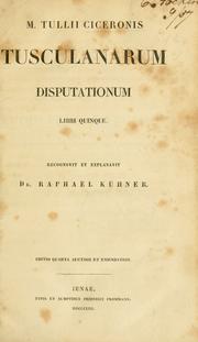 Cover of: Tusculanae disputationes. by Cicero