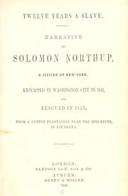 Cover of: Twelve years a slave. | Solomon Northup