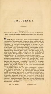 Cover of: Two discourses, containing the history of the church and society in Cohasset, delivered December 16, 1821