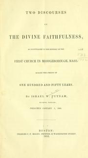 Cover of: Two discourses on the divine faithfulness by Israel W. Putnam