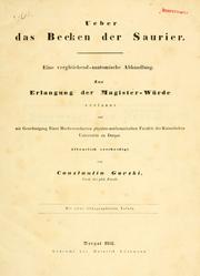 Cover of: Ueber das Becken der Saurier: eine vergleichend-anatomische Abhandlung