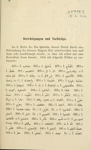 Cover of: 'Ujün al ahbâr, nach den Handschriften zu Constantinopel und St. Petersburg.: Herausgegeben von Carl Brockelmann.  Teil 2-4.
