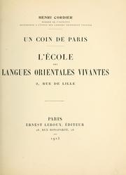 Cover of: Un coin de Paris: l'École des langues orientales vivantes, 2, rue de Lille.