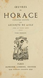 Cover of: uvres de Horace by Horace, Horace