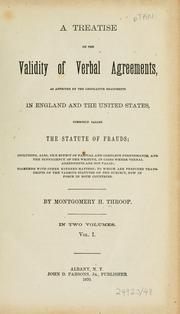 A treatise on the validity of verbal agreements by Montgomery H. Throop