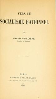 Cover of: Vers le socialisme rationnel.